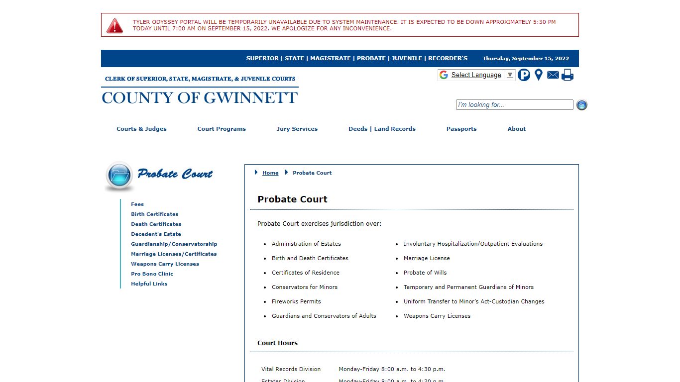 Gwinnett County Courts - Probate Court