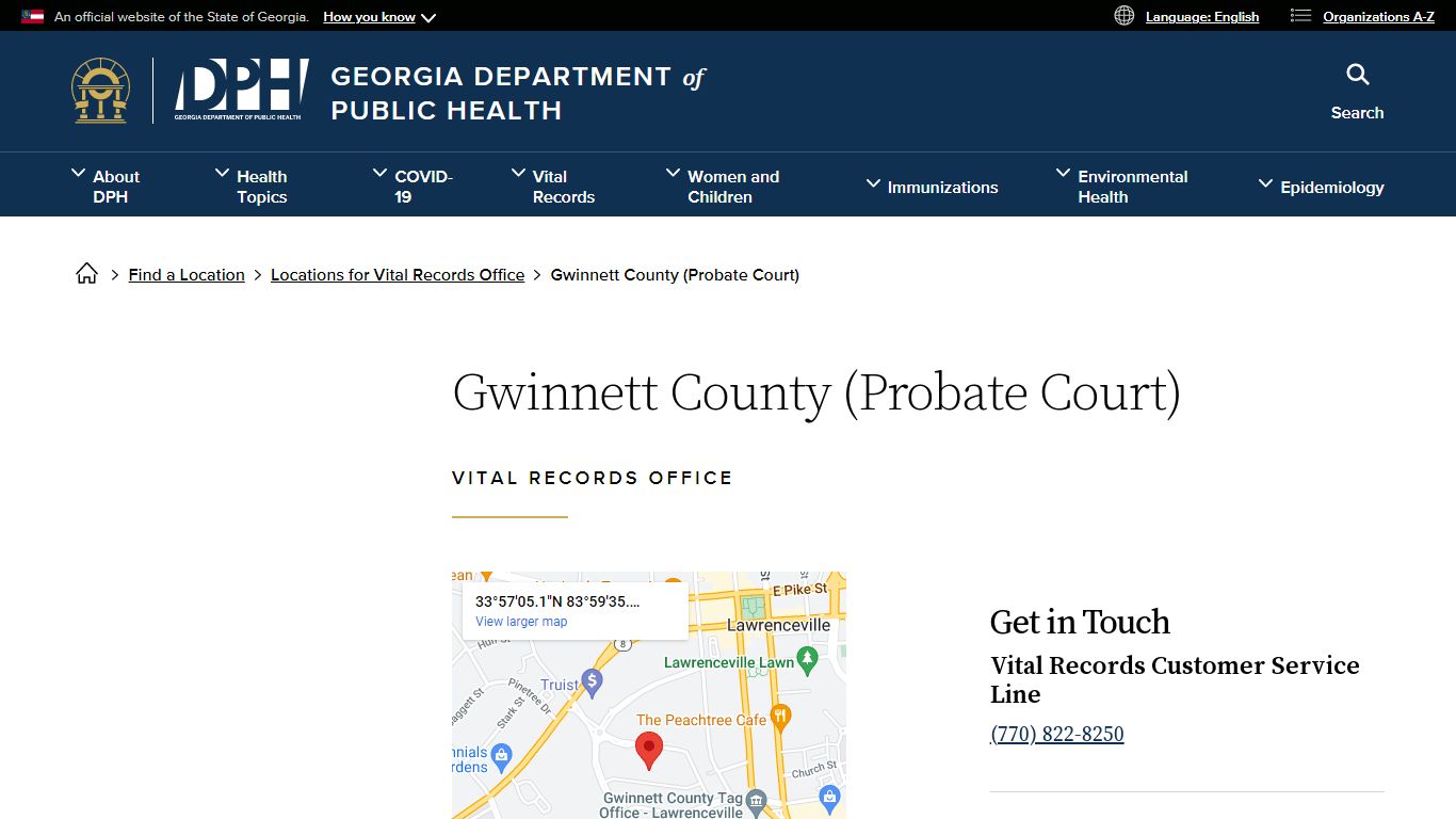 Gwinnett County (Probate Court) - Georgia Department of Public Health