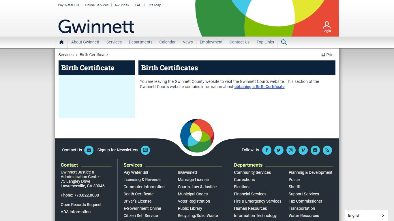 Birth Certificate - Gwinnett | Gwinnett County